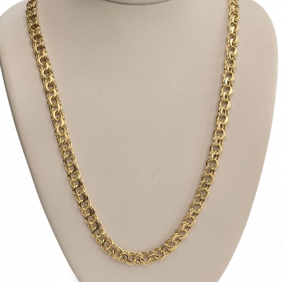 10kt Real Gold Solid Chino Link Chain 5mm 18 Inches